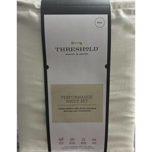 Threshold 400 Thread Count Solid Performance Sour Cream Sheet Set- Full Size